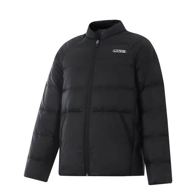 李宁儿童 时尚柔软亲肤洋气百搭纯色羽绒服 黑色青少年