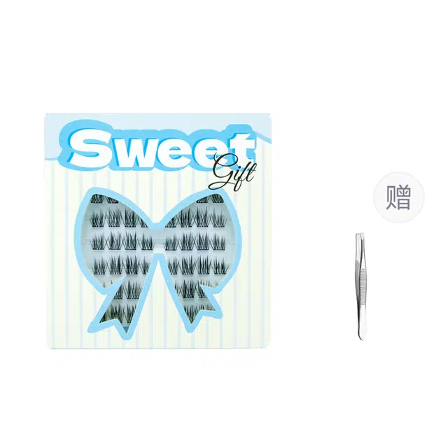 酷乐丝 免胶羽扇双子星假睫毛 自然纤长款单簇 舒适仿真