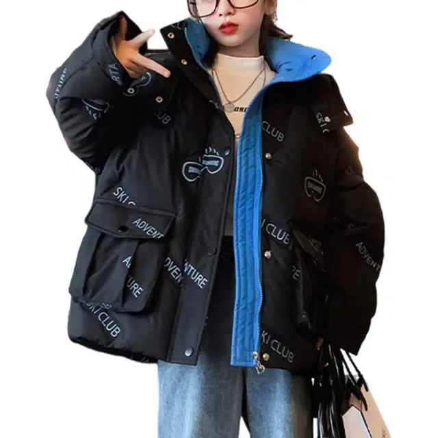 浪莎 时尚舒适字母保暖羽绒服 青少年