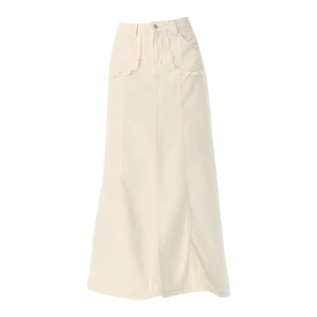 拾籍 高腰半身裙女春夏小众设计显瘦气质鱼尾裙中牛仔长裙 女款