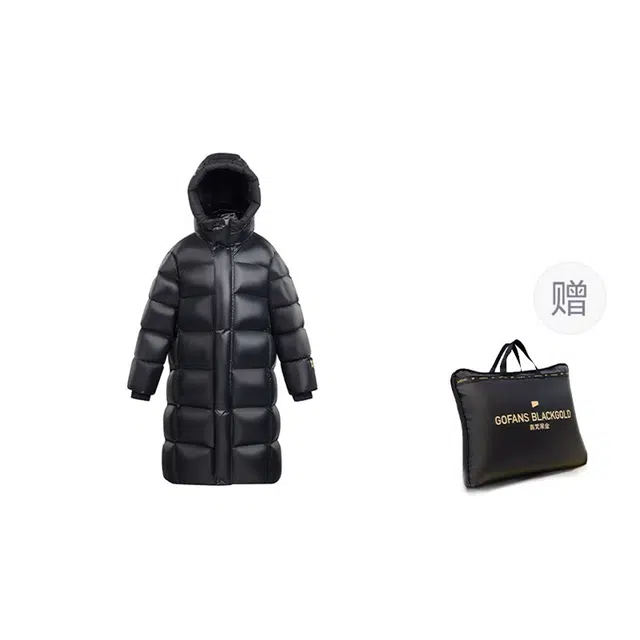 儿童款 高梵 黑金鹅绒服小火山旗舰款长款时尚冬季厚羽绒服