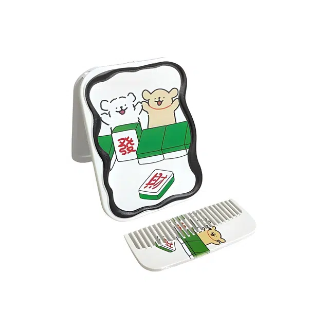 艾情草之恋 麻将折叠镜口袋化妆镜 创意便携实用