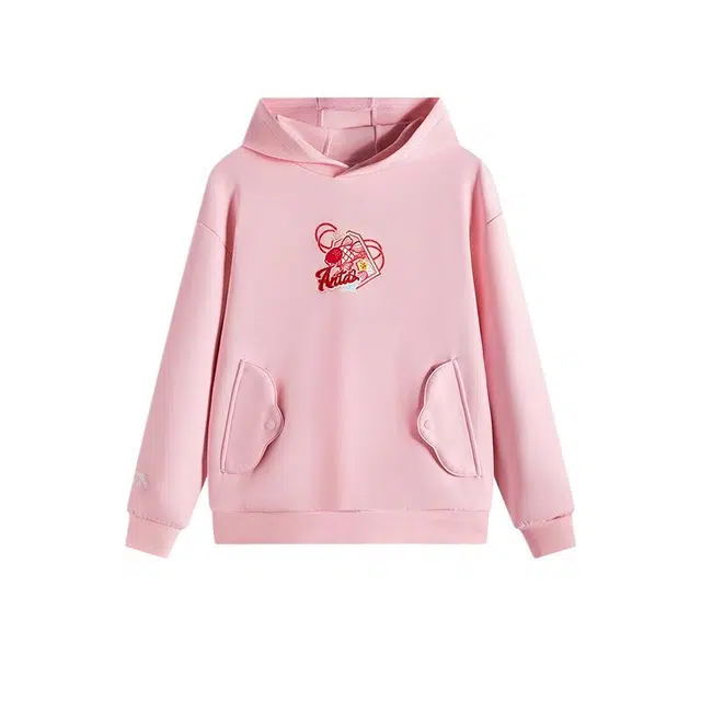 安踏儿童卫衣 防风保暖休闲舒适 芳粉色 青少年