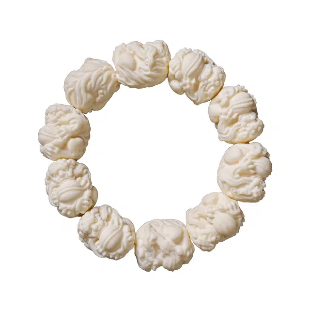 素于 国潮新中式轻奢高级感文玩佛珠手工精雕天官赐福八方来财诸事顺遂念珠时尚百搭考试上岸盘玩#好运 象牙果 手串 男女同款情侣款