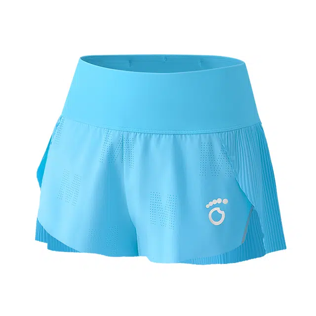 马孔多 速干松紧纯色运动短裤 女款 亚海蓝