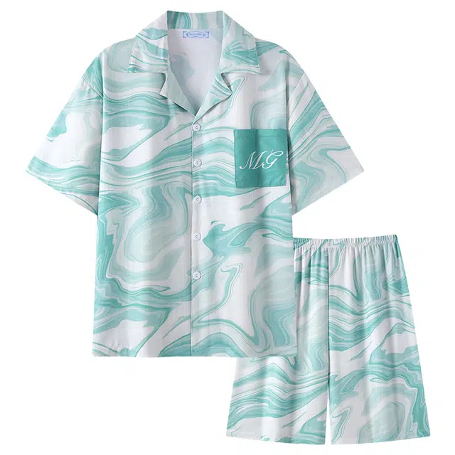 好福份 青春活力翻领开衫简约休闲可外穿家居服睡衣套装 男款