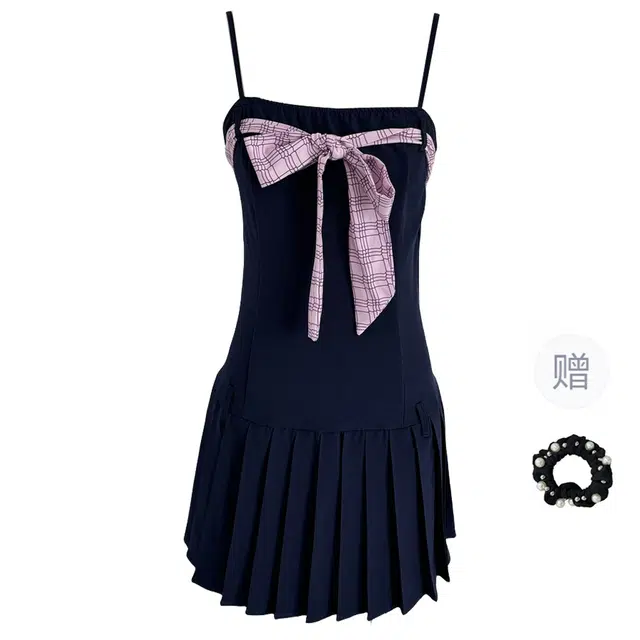 雾闪闪 简约时尚百搭无袖吊带连衣裙 女款