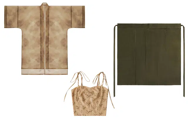 随时 槐安原创汉元素宋制改良飞机袖汉服 女款 姜黄色 