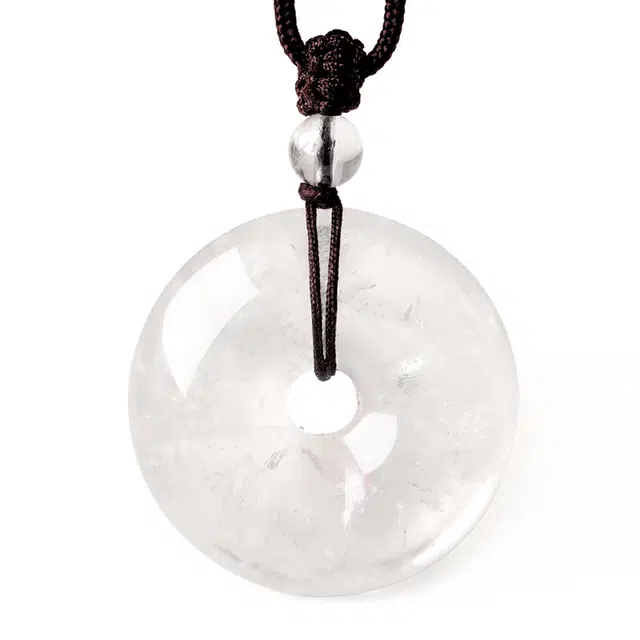 【匠心手作 情绪净化器】 灵菲 转运招财能量净化平安扣 新中式小众百搭氛围感能量磁场#好运 白水晶 吊坠 女款