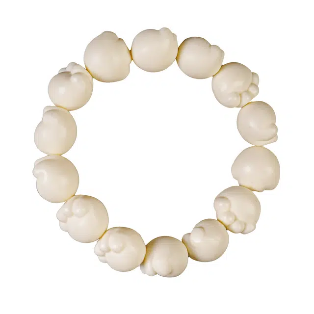 素于 国潮新中式单圈手工精雕文玩佛珠轻奢高级随手盘玩简约时尚百搭饰品天官赐福八方来财上岸把玩#好运 象牙果 手串 男女同款情侣款