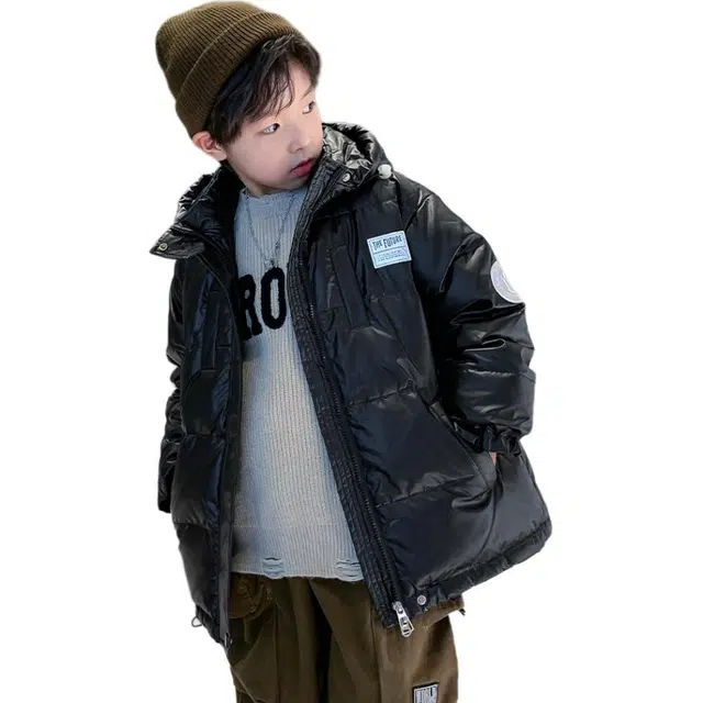 木木屋 连帽洋气简约纯色长袖羽绒服 青少年