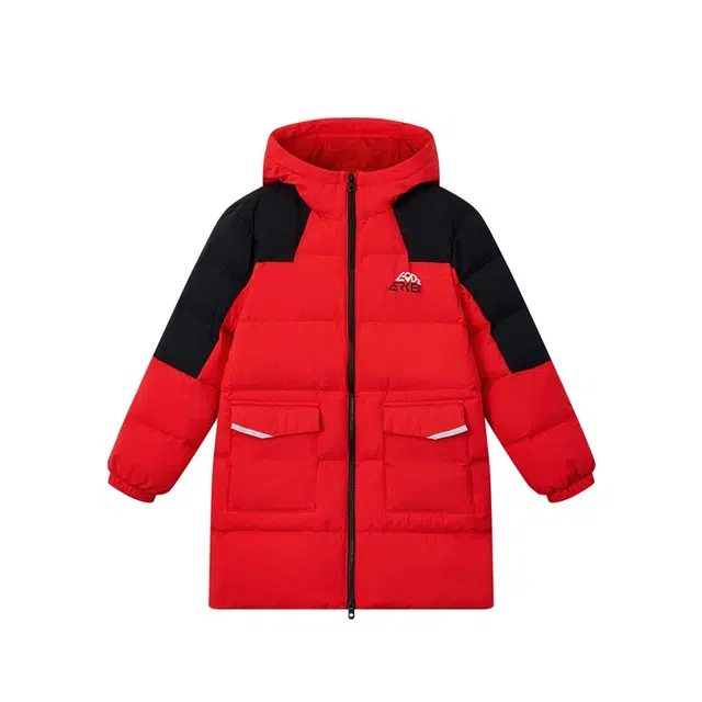 鸿星尔克儿童 保暖舒适柔软亲肤羽绒服 东方红 青少年