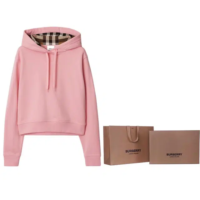 Burberry Cropped Cotton Hoodie
