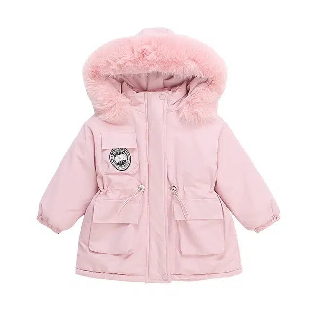 雅鹿夹克外套 连帽舒适柔软百搭 粉色 儿童款