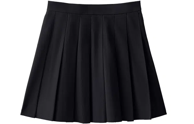 九条喵 美式复古纯色短款百褶制服裙装