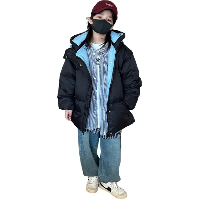 雅鹿棉衣 舒适百搭洋气 黑色 青少年