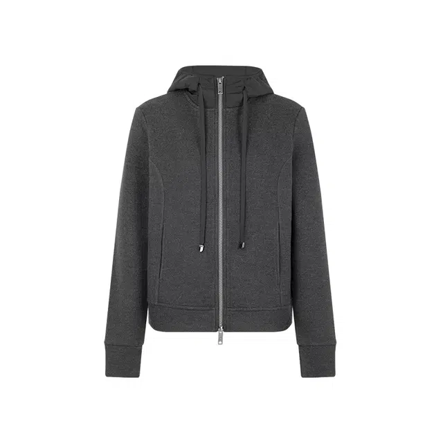 美洋 宽松抗菌纯色常规长袖连帽拉链卫衣 女款