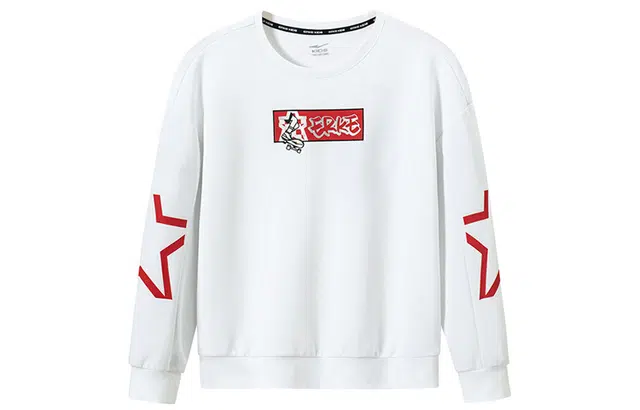 尔克儿童 童装 休闲套头卫衣 男童 正白