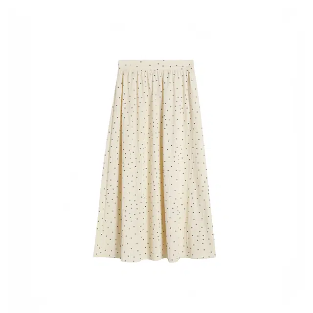 木清清 波点通勤气质简约休闲长裙 女款 浅黄