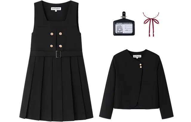 东鲸岁时记 纯色无领西装外套吊带连衣裙制服套装 女款