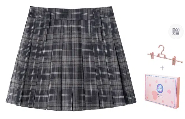 东鲸岁时记 学院风百褶裙格子伯克利休闲短裙 女款 礼盒装