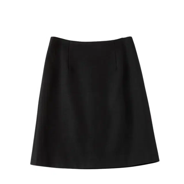 晚白 高腰版型后拉链设计通勤休闲短裙 女款