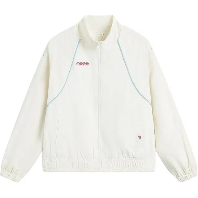 李宁儿童夹克 运动生活系列 立领拉链休闲舒适 云雾白 青少年