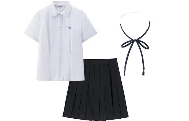 东鲸岁时记 紫川附中纯色短袖衬衫制服套装 女款 紫色  开学季