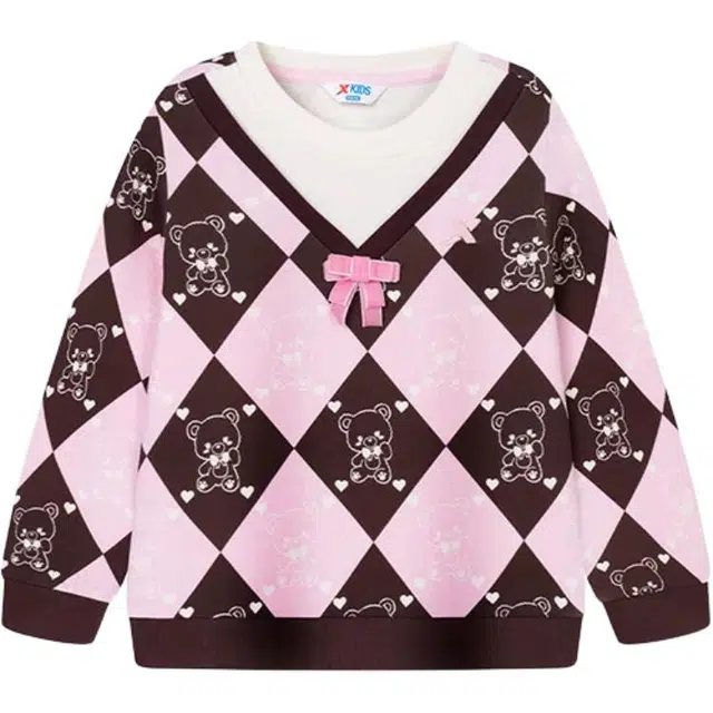 特步卫衣 舒适百搭套头耐磨 红豆棕 中小童