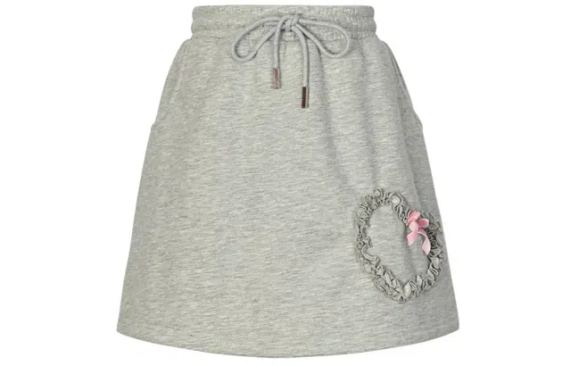 森女部落 纯色高腰宽松短款包臀裙休闲短裙 女款 灰色