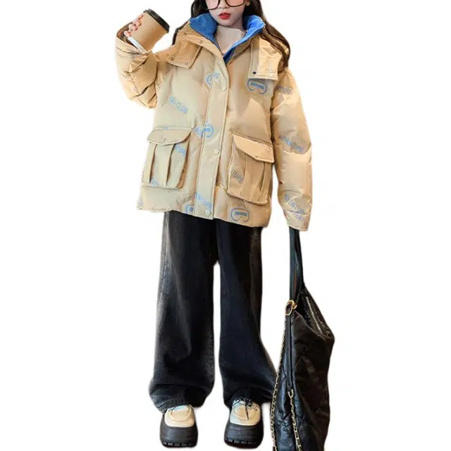 浪莎 时尚舒适字母保暖羽绒服 青少年