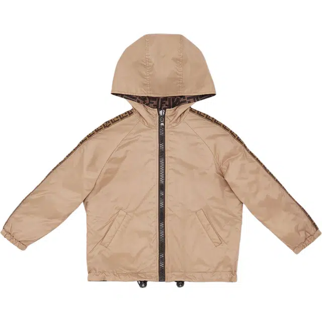 Fendi SS24 Logo Hoodie Jacket Beige