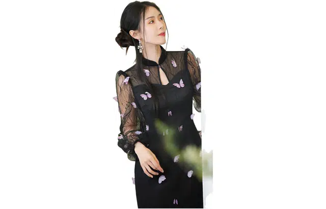 四美子 新年礼服改良旗袍 蝶恋