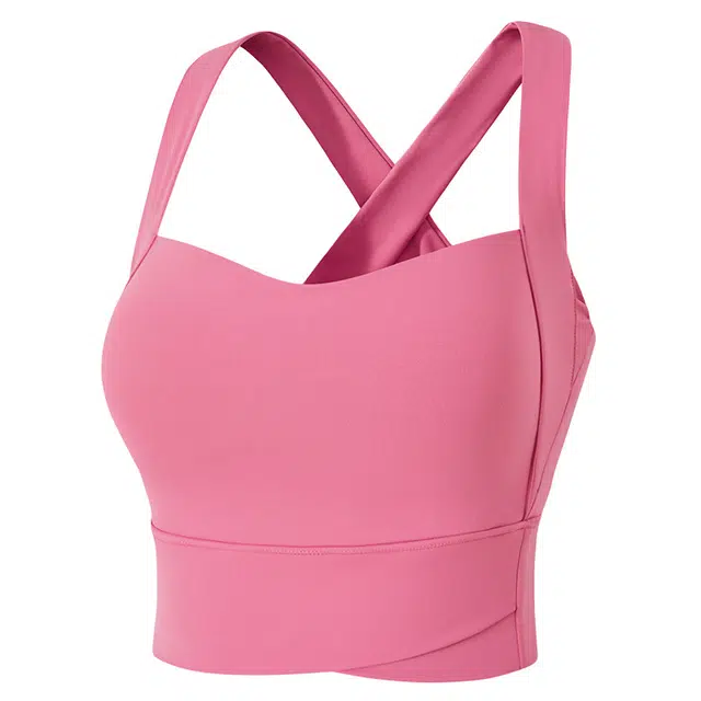 岚纹 交叉美背健身防震纯色舒适柔软无袖运动内衣 女款