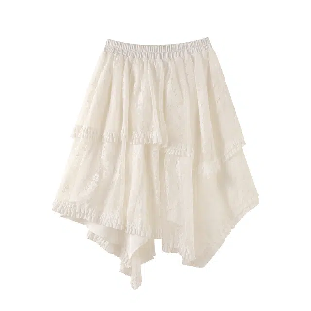 花栗鼠小姐 舒适百搭纯色休闲短裙 女款 白色