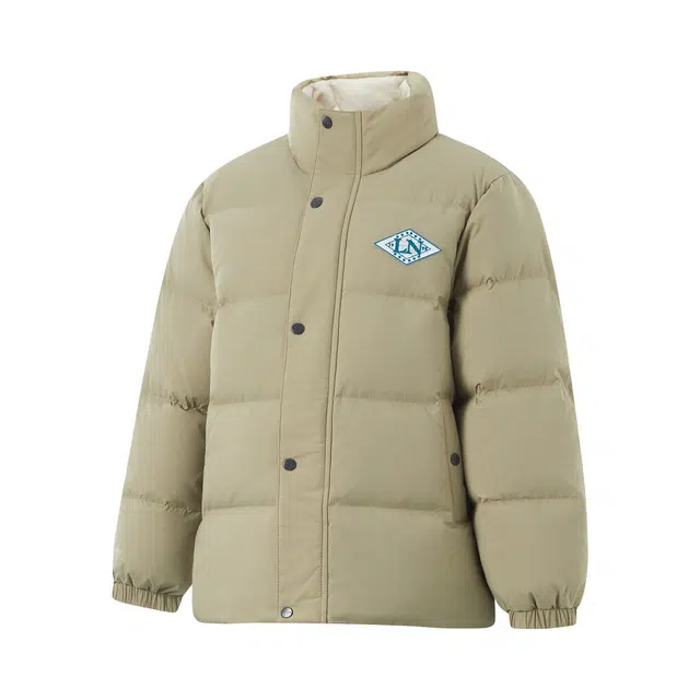 李宁儿童 运动生活系列 百搭立领舒适柔软轻盈羽绒马甲 中卡其青少年