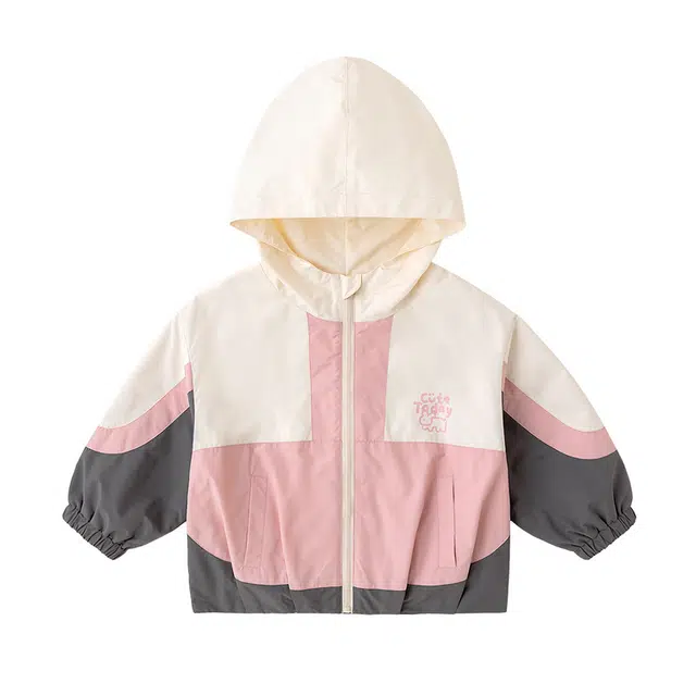嘟嘟家夹克外套 拼色连帽拉链舒适休闲长袖 中小童