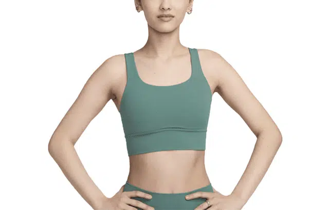 Nike Zenvy Longline Sports Bra Coastal Blue