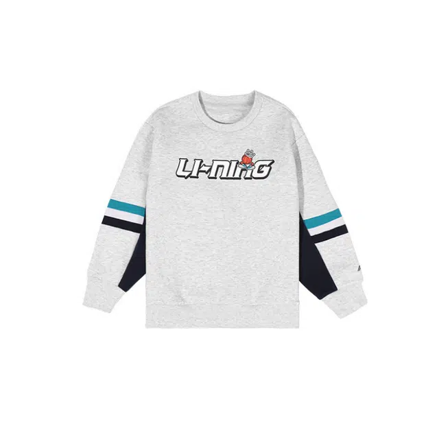 李宁儿童卫衣 篮球 休闲运动防风保暖柔软弹力 花灰深南极灰 青少年
