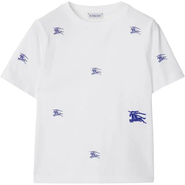 Burberry Logo Print T-Shirt Kids White