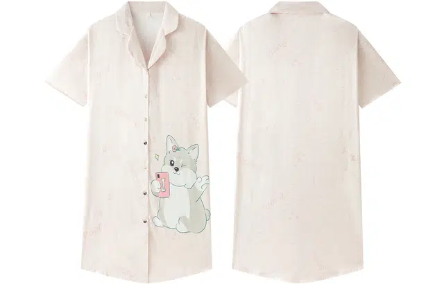 Gongdie Ice Silk Short Sleeve Pajamas