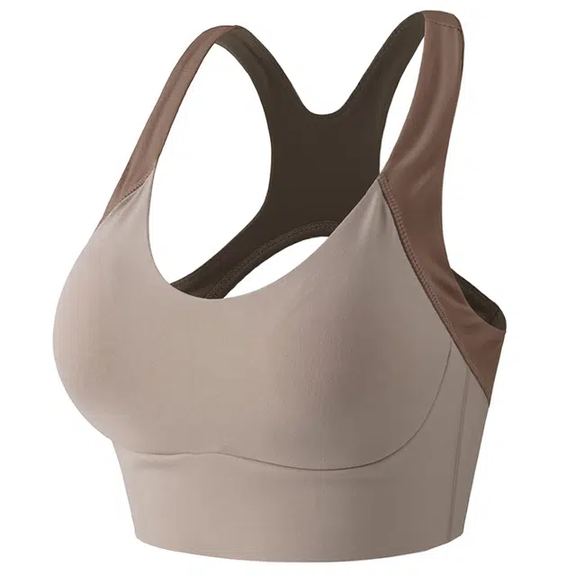 岚纹 防震一体式健身纯色运动内衣 女款