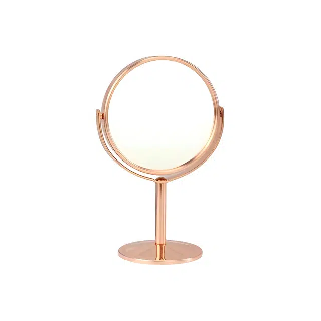 艾情草之恋 玫瑰金小号台式双面镜 简约时尚便携