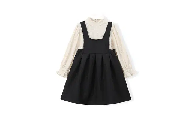 梦特娇 童装 打底衫纯色吊带连衣裙裙装套装 女童