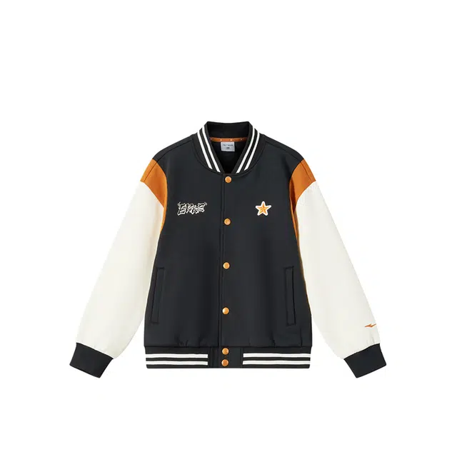 大童 鸿星尔克儿童 时尚柔软洋气柔软卫衣 正黑