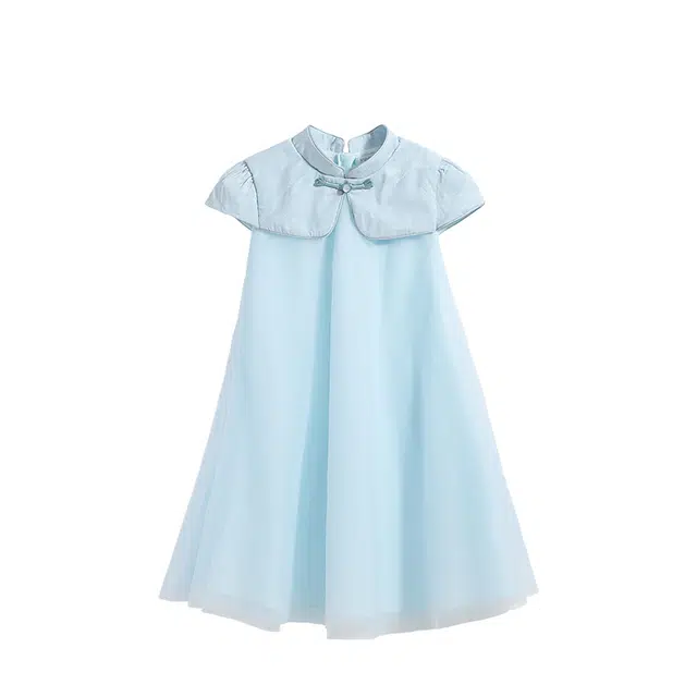 【新中式】英氏 国风礼服裙网纱仙女裙改良式旗袍儿童连衣裙 儿童款