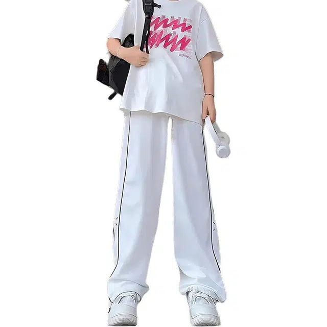 单爵 美式条纹薄款直筒休闲裤 男女同款