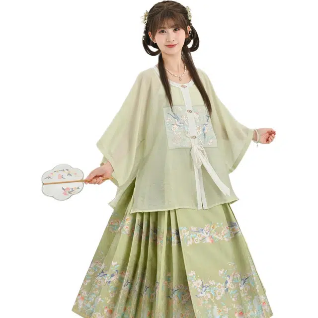 森女部落 燕语花事 原创重工织金八分马面裙七分袖日常古风轻薄上衣汉服套装夏季