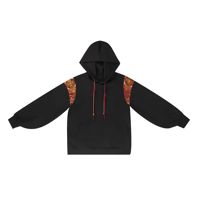 织造司 新中式国风红色妆花连帽卫衣女配马面裙汉服 女款