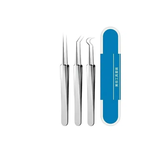 计轩 超细尖细胞拔毛针闭口祛痘去白黑头精准痘神器粉刺夹镊子